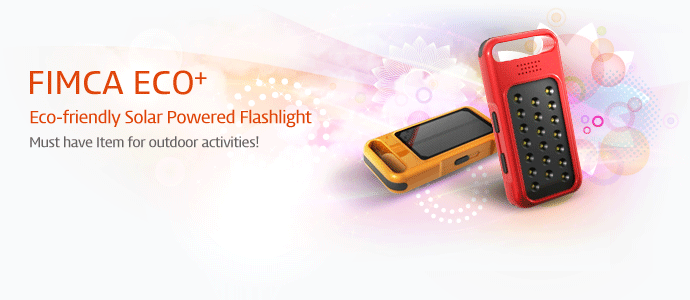 FIMCA ECO PLUS - Eco-friendly Solar Powered Flashlight, Must have Item for outdoor activities!